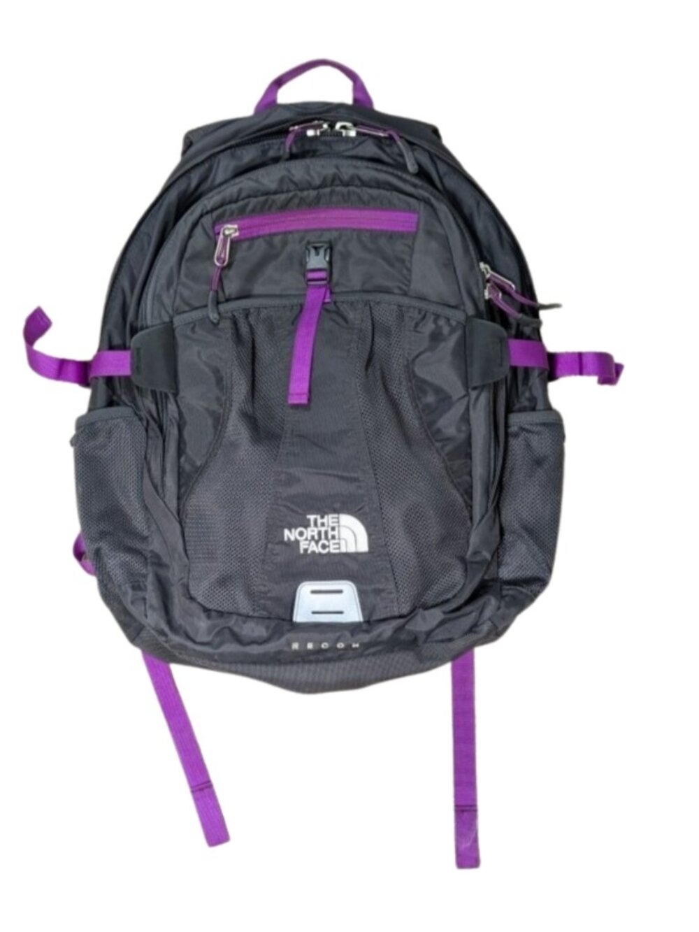 The North Face Womens Recon Backpack Grey Purple Laptop Sleeve Daypack 20"